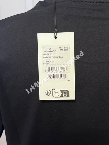 BELSTAFF MONKFORD PHOENIX PATCH T-SHIRT BLACK RRP £60 BNWT