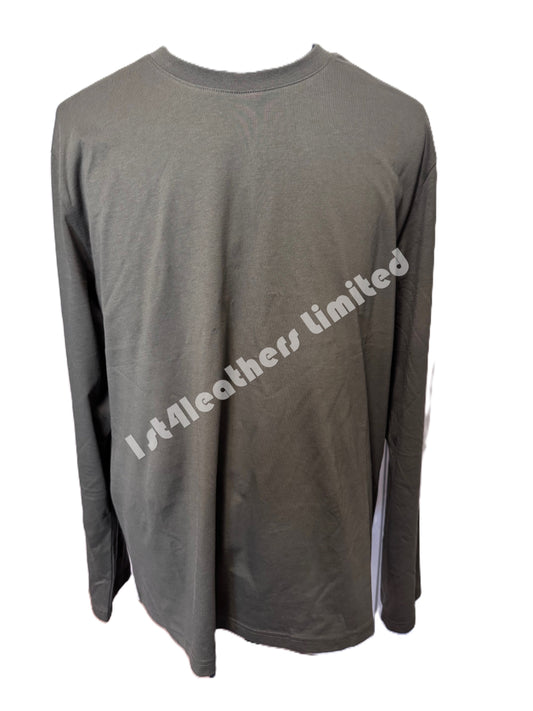 BELSTAFF THOM LONG SLEEVE COTTON T-SHIRT TRUE OLIVE GREEN 3XL RRP £75 BNWT