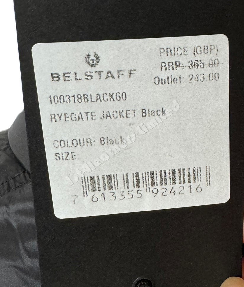 BELSTAFF BIG & TALL RYEGATE 750 FILL PUFFA JACKET BLACK RRP £365 BNWT