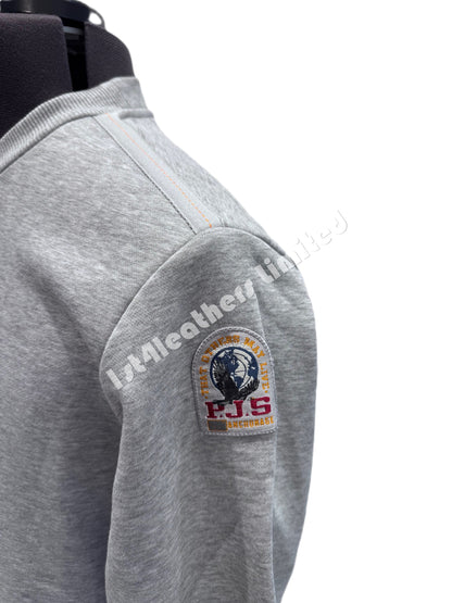 PARAJUMPERS K2 CREW NECK COTTON FLEECE SWEATSHIRT GREY MELANGE RRP £160 BNWT