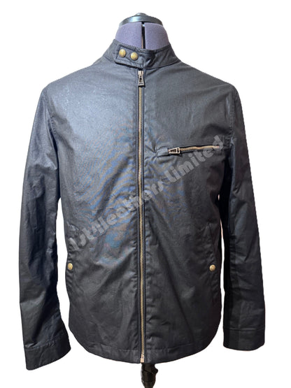 BELSTAFF WALKHAM WAX COTTON BIKER JACKET BLACK RRP £375 BNWT
