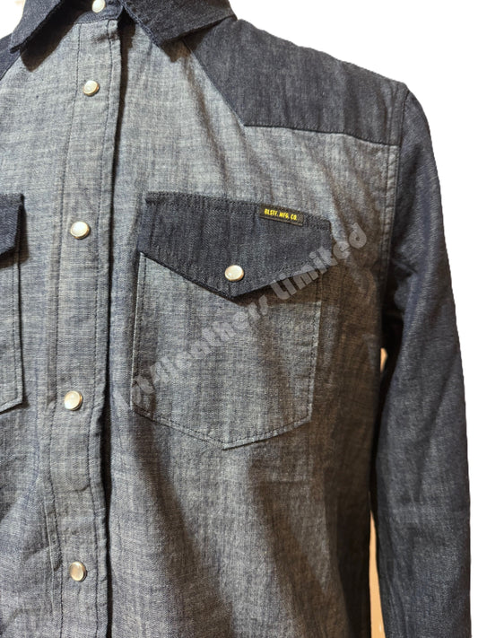 BELSTAFF LADIES REMMIE 2.0 COTTON DENIM SHIRT INDIGO SIZE 44 RRP £170 BNWT