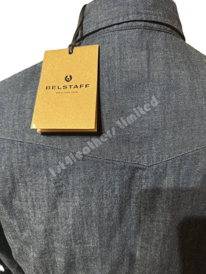 BELSTAFF LADIES REMMIE 2.0 COTTON DENIM SHIRT INDIGO SIZE 44 RRP £170 BNWT