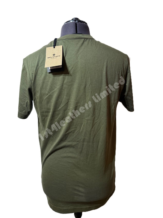 BELSTAFF SIGNATURE PHOENIX LOGO COTTON T-SHIRT TRUE OLIVE RRP £70 BNWT