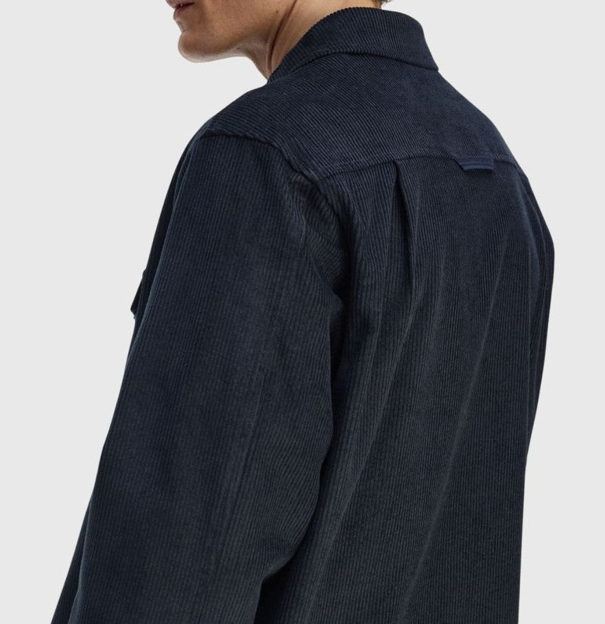 FRED PERRY CORDUROY OVERSHIRT JACKET NAVY BLUE LARGE RRP £160 BNWT