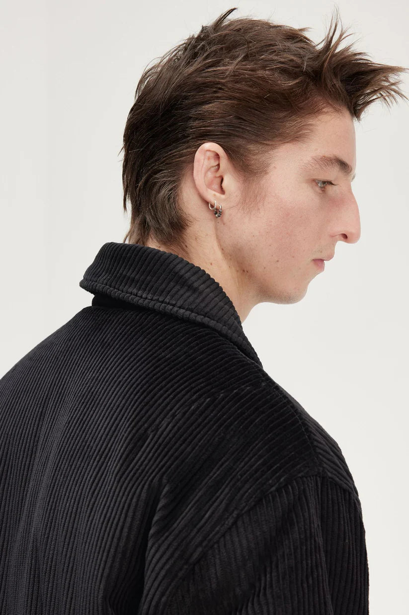 FRED PERRY SHERPA COLLAR CORDUROY COTTON BOMBER JACKET BLACK 2XL RRP £285 BNWT