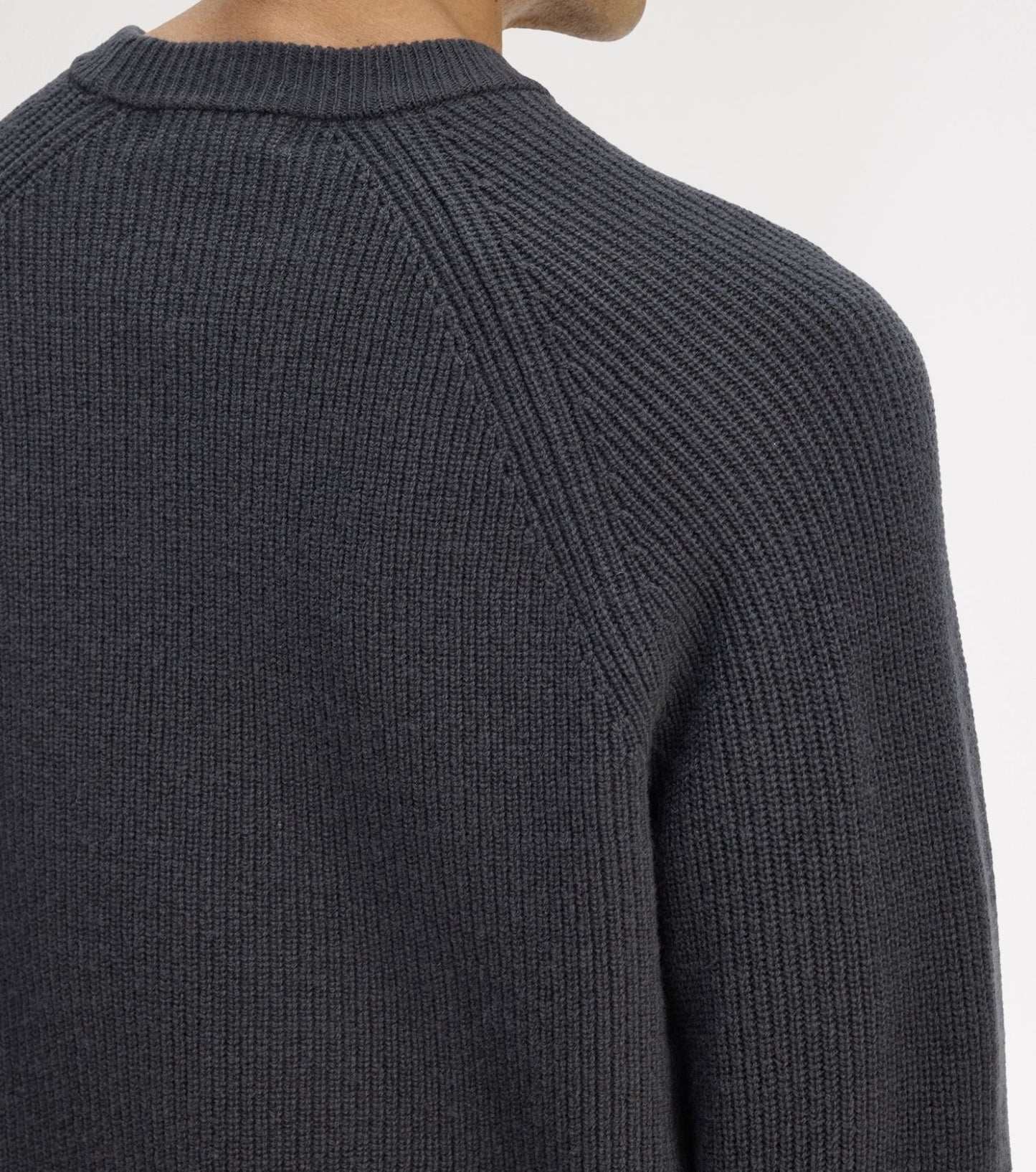 FRED PERRY RAGLAN TEXTURED CREW NECK LAMBS WOOL JUMPER GREY XL RRP £155 BNWT