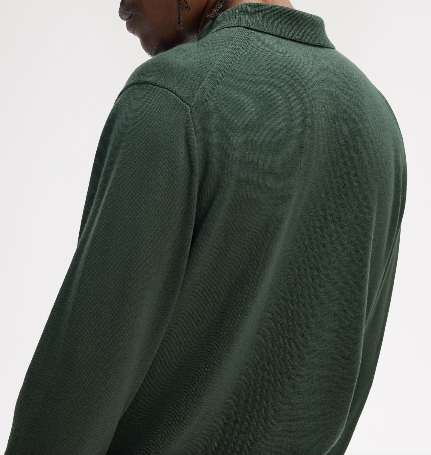FRED PERRY MERINO WOOL BLEND KNIT POLO JUMPER COURT GREEN RRP £140 BNWT