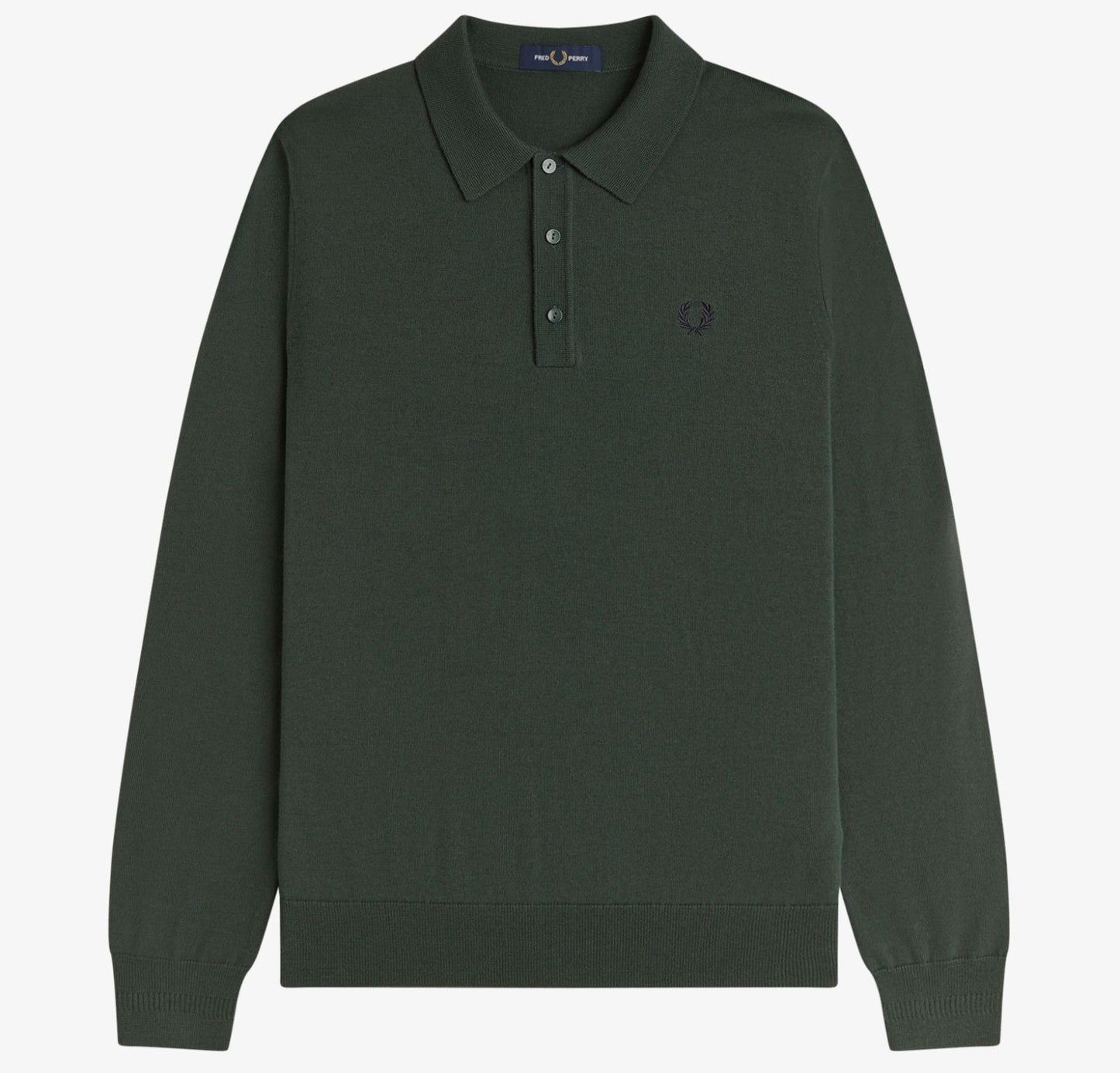 FRED PERRY MERINO WOOL BLEND KNIT POLO JUMPER COURT GREEN RRP £140 BNWT