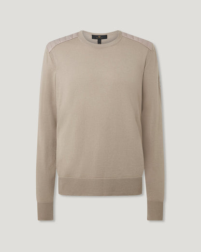 BELSTAFF KERRIGAN CREW NECK MERINO WOOL JUMPER DARK SAND 3XL RRP £175 BNWT