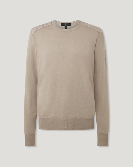 BELSTAFF KERRIGAN CREW NECK MERINO WOOL JUMPER DARK SAND 3XL RRP £175 BNWT