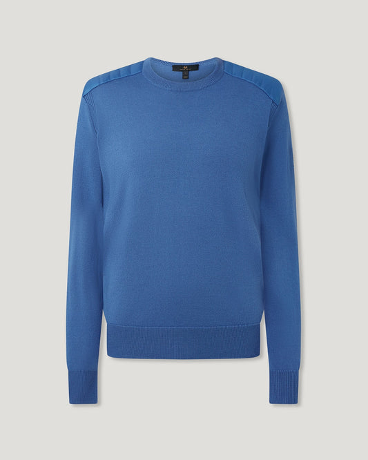 BELSTAFF KERRIGAN CREW NECK MERINO WOOL JUMPER MARINE BLUE RRP £175 BNWT
