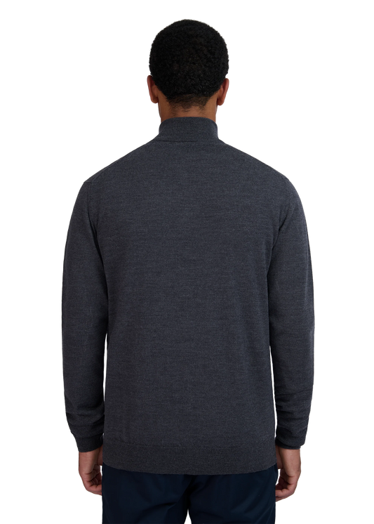 SANDBANKS FINE GAUGE QUARTER ZIP BADGE LOGO JUMPER GREY 4XL RRP £175 BNWT