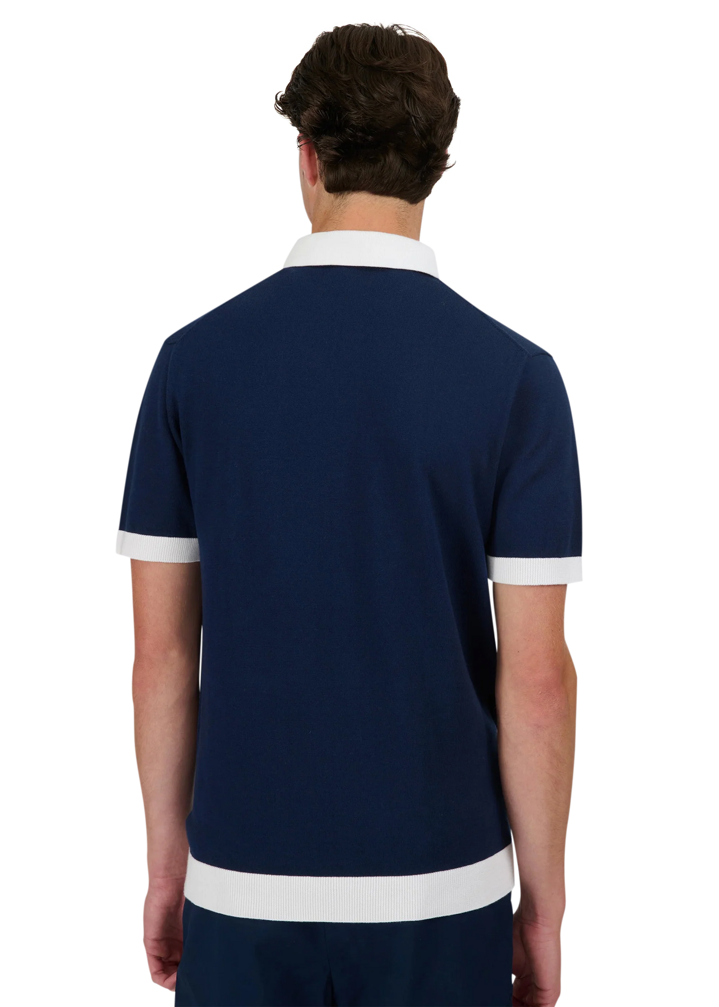 SANDBANKS 3 BUTTON FRONT KNITTED POLO POLO SHIRT NAVY BNWT