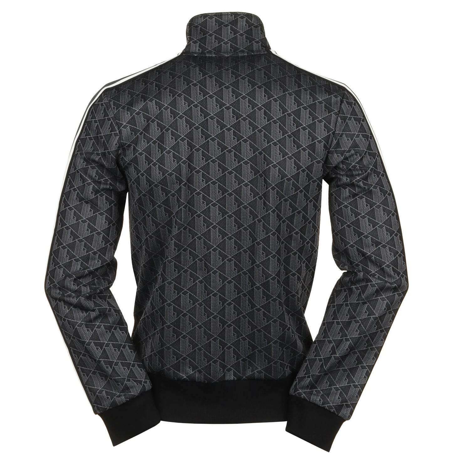 LACOSTE GEOMETRIC FULL ZIP HOOD SWEATSHIRT TRACK TOP BLACK 2XL RRP £160 BNWT