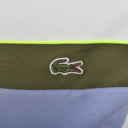 LACOSTE COLOUR BLOCK COTTON T-SHIRT WHITE RRP £60 BNWT