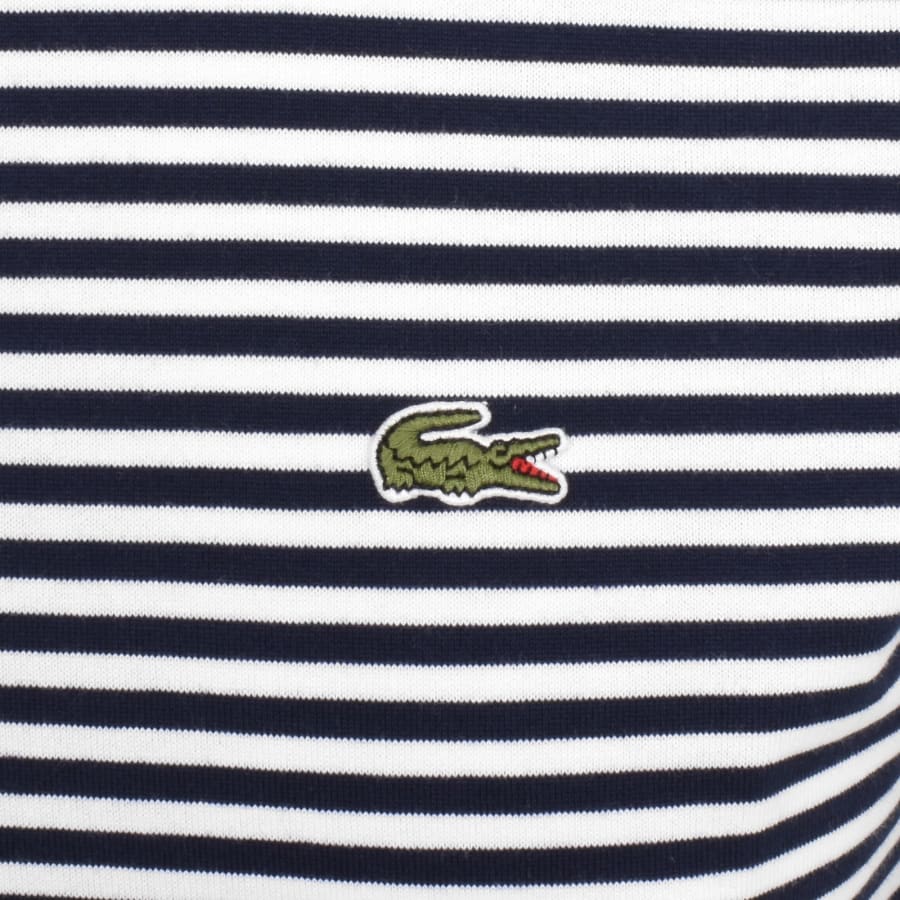 LACOSTE HEAVY COTTON STRIPED T-SHIRT NAVY BLUE/WHITE SIZE RRP £65 BNWT