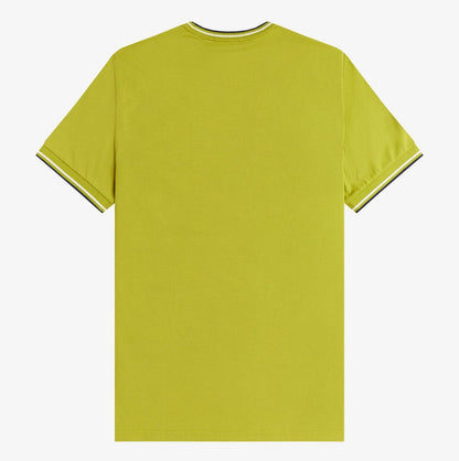 FRED PERRY TWIN TIPPED T-SHIRT TENNIS BALL YELLOW/ECRU/NAVY LARGE RRP £50 BNWT