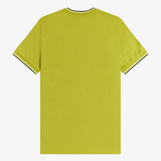 FRED PERRY TWIN TIPPED T-SHIRT TENNIS BALL YELLOW/ECRU/NAVY LARGE RRP £50 BNWT