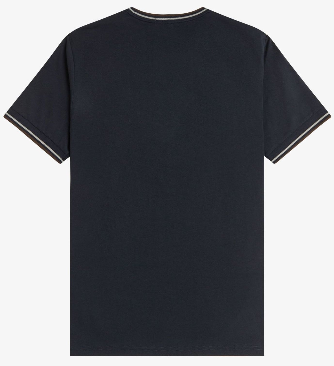 FRED PERRY TWIN TIPPED T-SHIRT NAVY/WARM OAT/BURNT TOBACCO RRP £50 BNWT