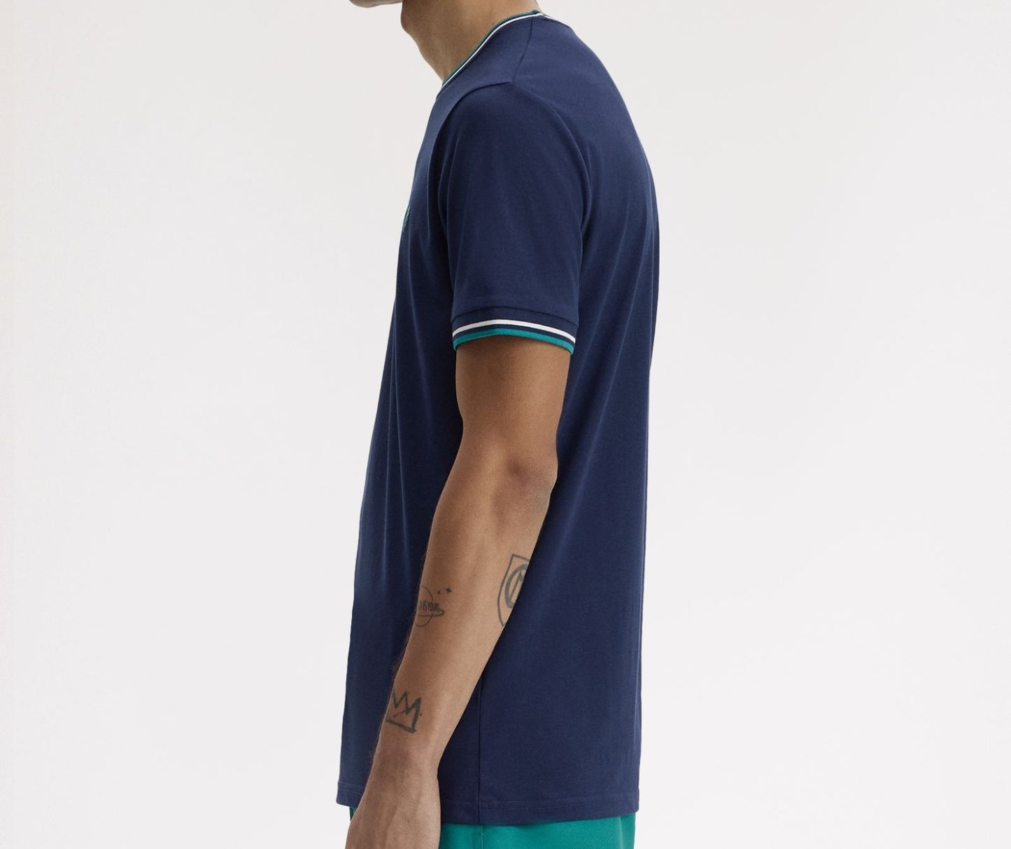 FRED PERRY TWIN TIPPED T-SHIRT TENNIS BLUE/SNOW WHITE/DEEP MINT XL RRP £50 BNWT