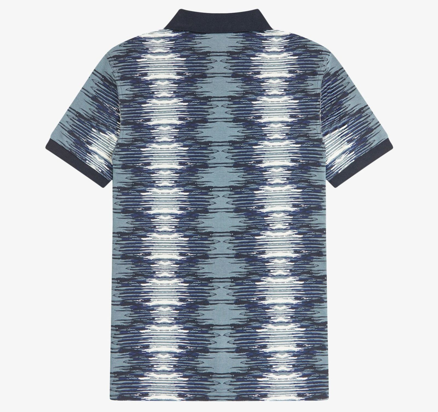 FRED PERRY SOUNDWAVE GLITCH PIQUE COTTON POLO SHIRT BLUE 2XL RRP £95 BNWT