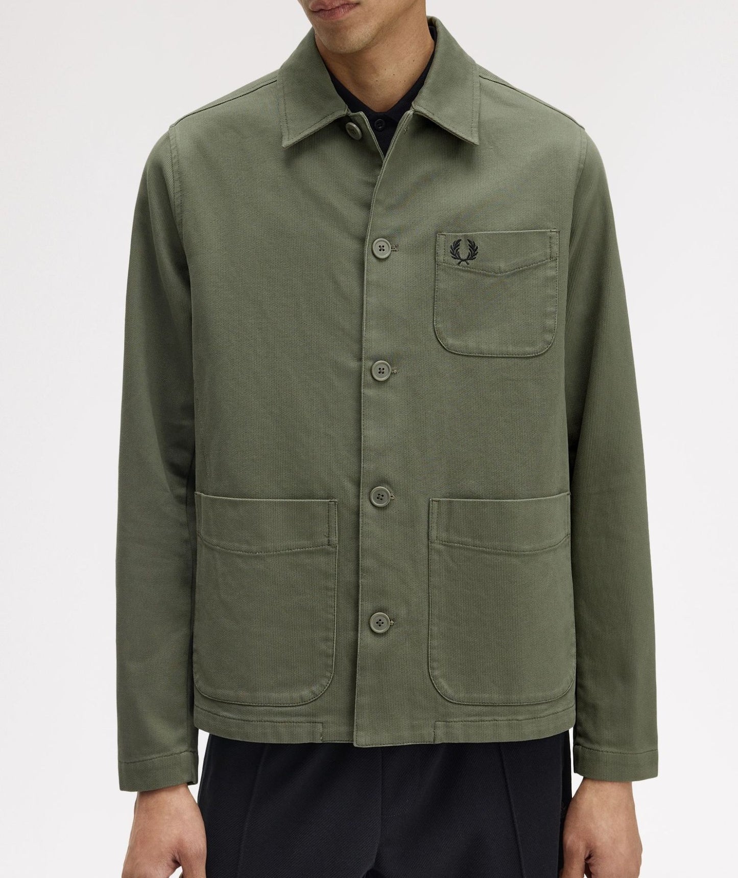FRED PERRY BEDFORD CORDUROY OVERSHIRT JACKET LAUREL WREATH GREEN L RRP £170 BNWT