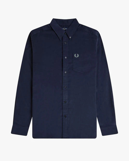 FRED PERRY NEEDLE CORD LONG SLEEVE COTTON SHIRT DARK AIRFORCE XL RRP £110 BNWT