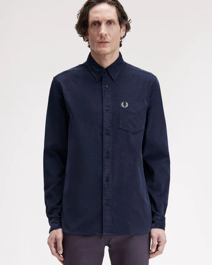 FRED PERRY NEEDLE CORD LONG SLEEVE COTTON SHIRT DARK AIRFORCE XL RRP £110 BNWT