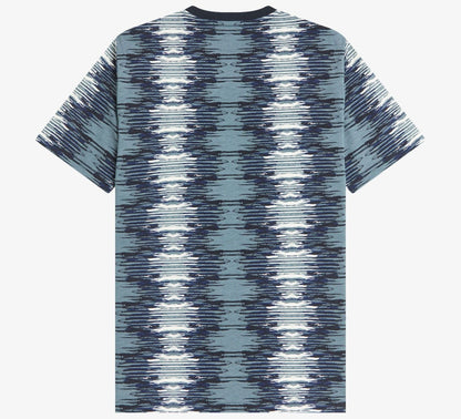 FRED PERRY SOUNDWAVE GLITCH PIQUE COTTON T-SHIRT STOCKPORT BLUE 2XL RRP £80 BNWT