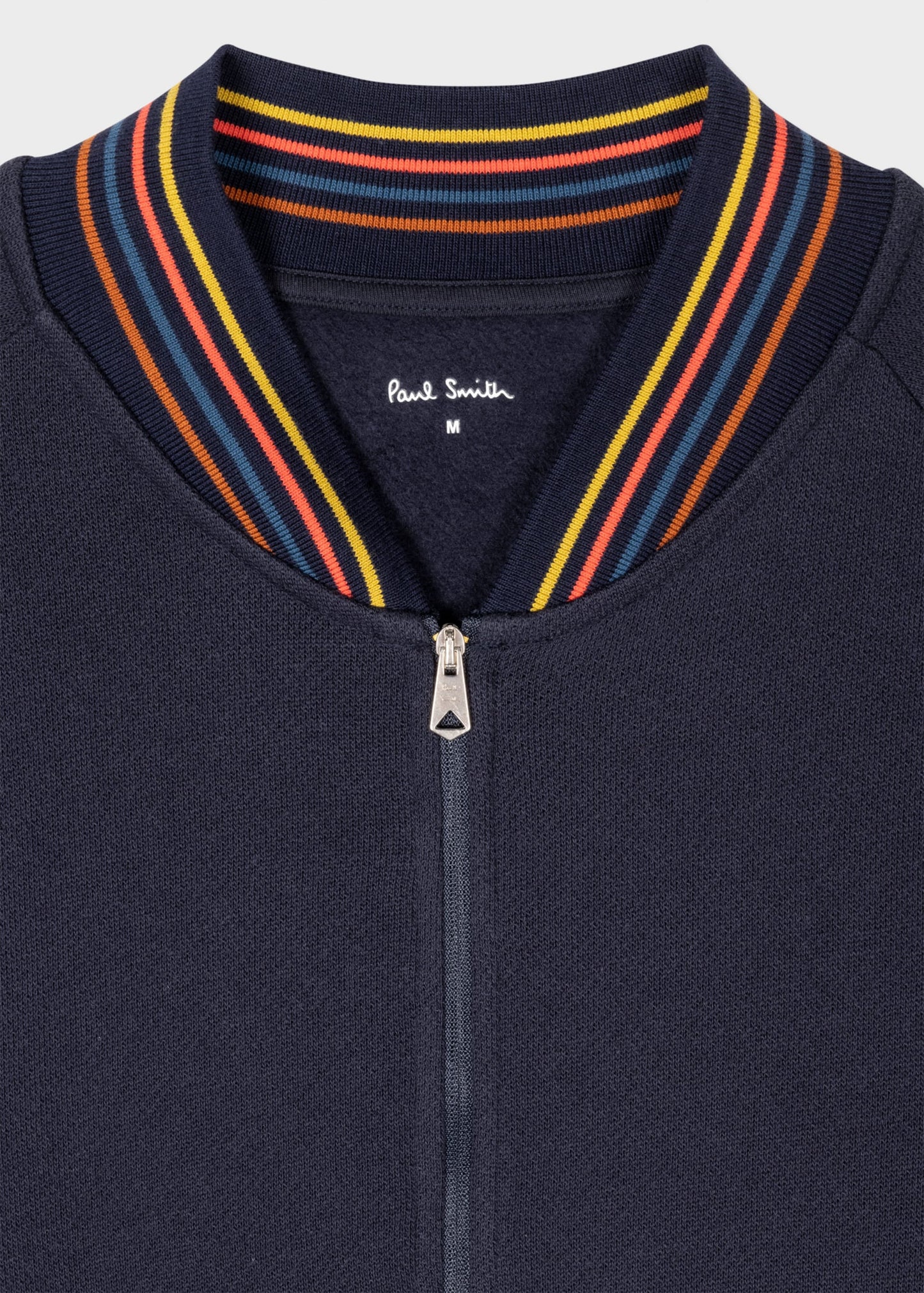 PAUL SMITH ARTIST STRIPE COTTON FULL ZIP BOMBER SWEATSHIRT NAVY 2XL RRP £155 NEW