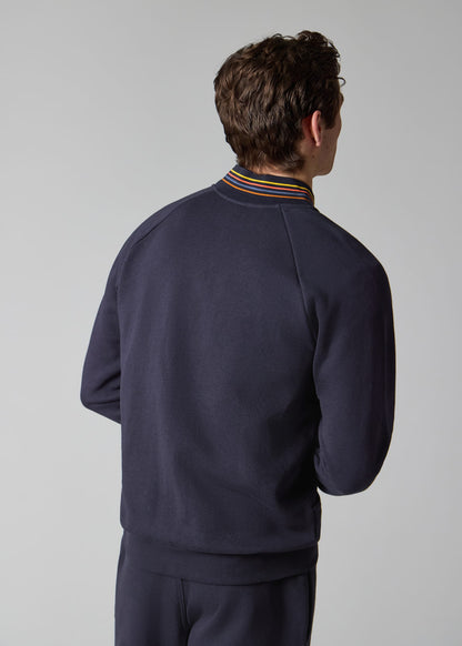 PAUL SMITH ARTIST STRIPE COTTON FULL ZIP BOMBER SWEATSHIRT NAVY 2XL RRP £155 NEW