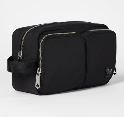 PAUL SMITH PS ZEBRA BADGE RECYCLED POLYESTER WASH BAG IN BLACK RRP £145 BNWT