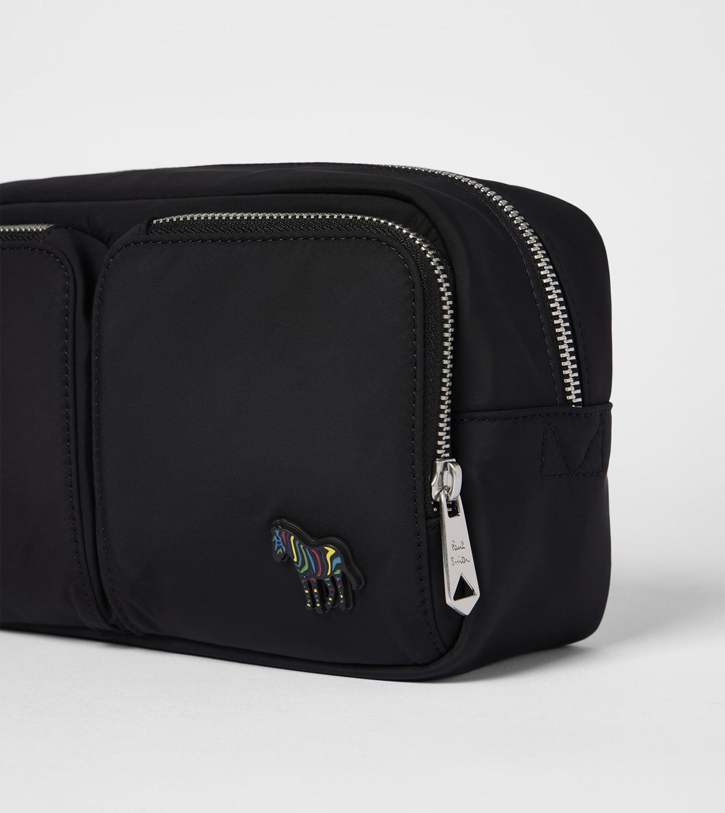 PAUL SMITH PS ZEBRA BADGE RECYCLED POLYESTER WASH BAG IN BLACK RRP £145 BNWT
