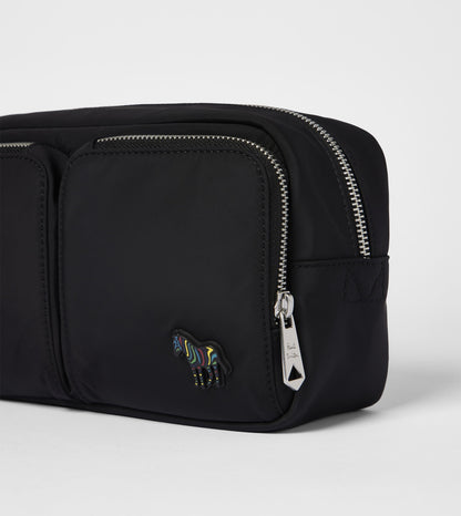 PAUL SMITH PS ZEBRA BADGE RECYCLED POLYESTER WASH BAG IN BLACK RRP £145 BNWT