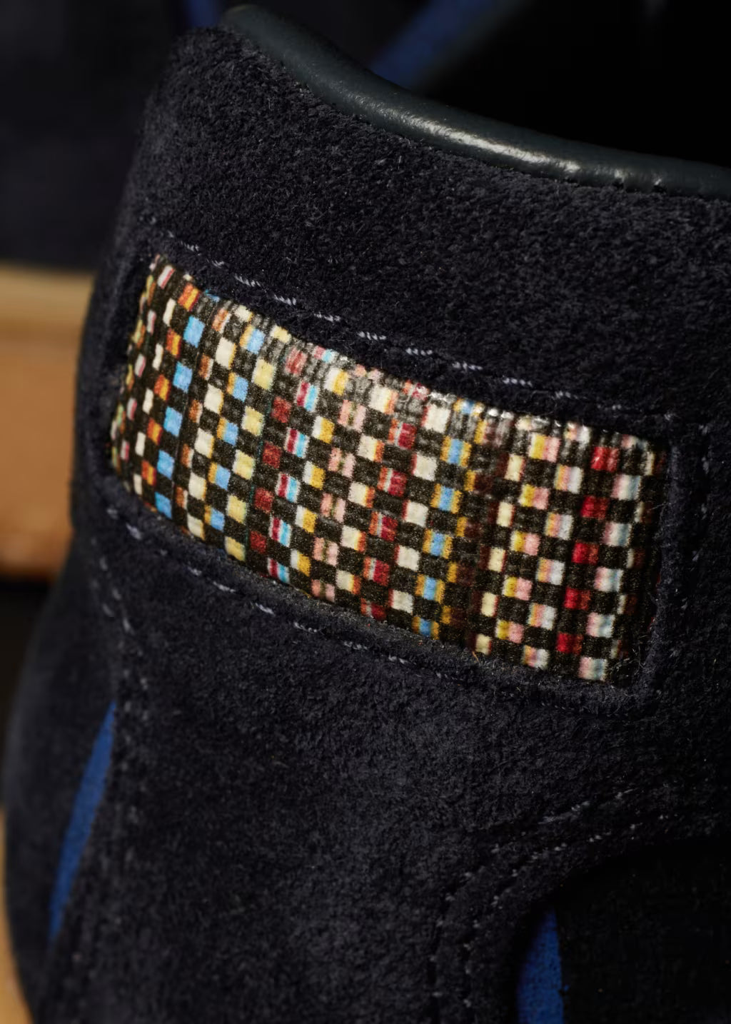 PAUL SMITH COMO PRINTED SUEDE LEATHER TRAINERS NAVY UK 10 RRP £350 BNIB
