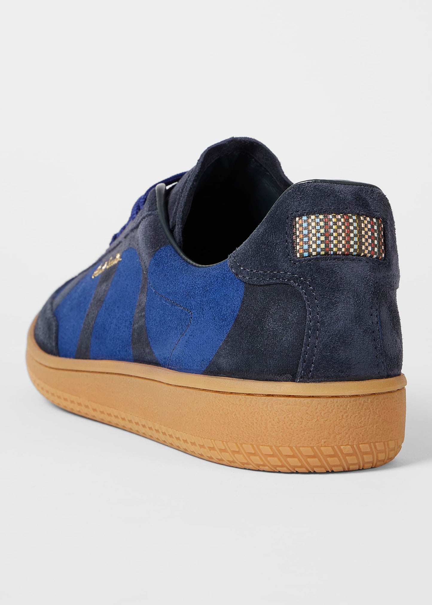 PAUL SMITH COMO PRINTED SUEDE LEATHER TRAINERS NAVY UK 10 RRP £350 BNIB