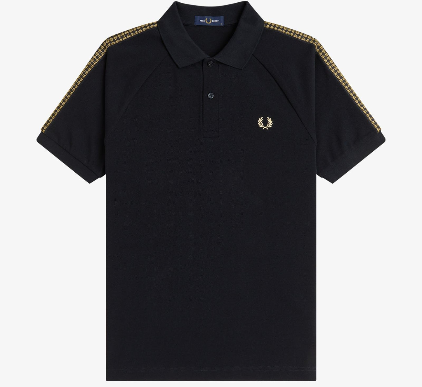 FRED PERRY CROSS TAPE PIQUE COTTON POLO SHIRT BLACK RRP £90 BNWT