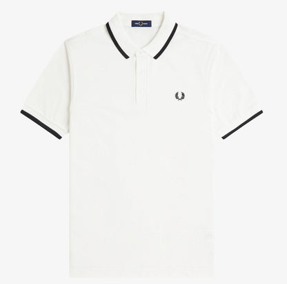 FRED PERRY COLLAR DETAIL TIPPED PIQUE POLO SHIRT SNOW WHITE 2XL RRP £80 BNWT