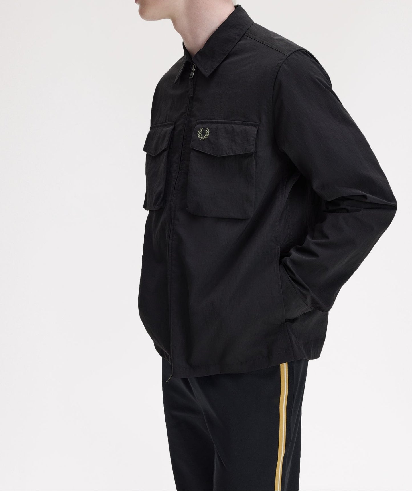 FRED PERRY RIPSTOP POCKET POLYAMIDE OVERSHIRT JACKET BLACK XL RRP £150 BNWT