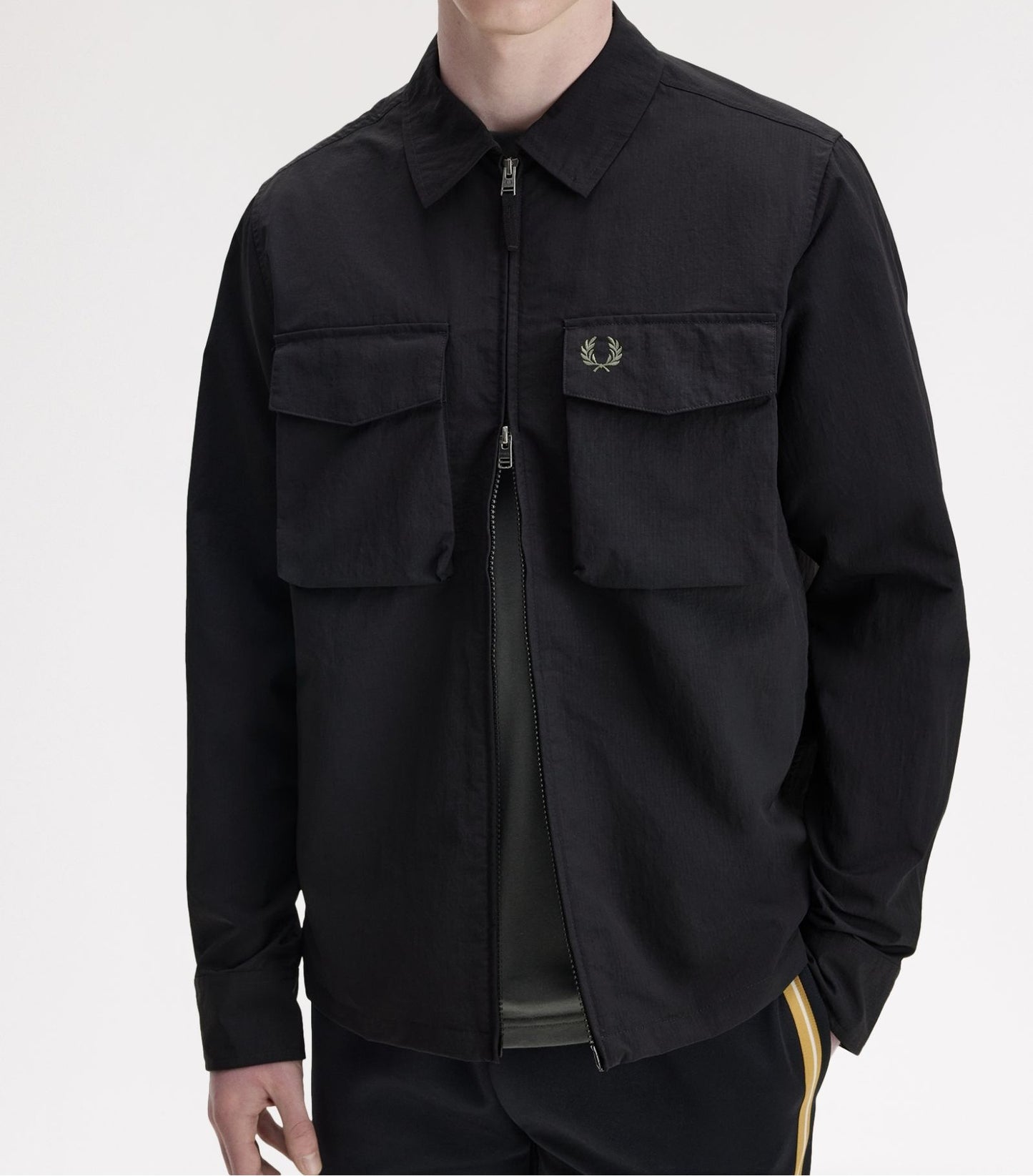 FRED PERRY RIPSTOP POCKET POLYAMIDE OVERSHIRT JACKET BLACK XL RRP £150 BNWT