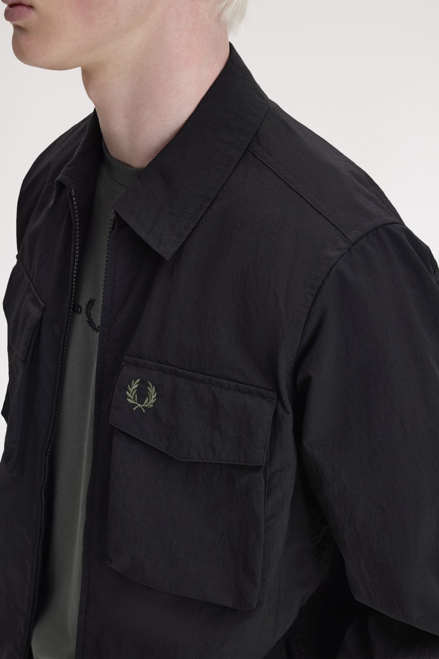 FRED PERRY RIPSTOP POCKET POLYAMIDE OVERSHIRT JACKET BLACK XL RRP £150 BNWT