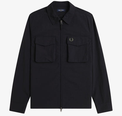 FRED PERRY RIPSTOP POCKET POLYAMIDE OVERSHIRT JACKET BLACK XL RRP £150 BNWT