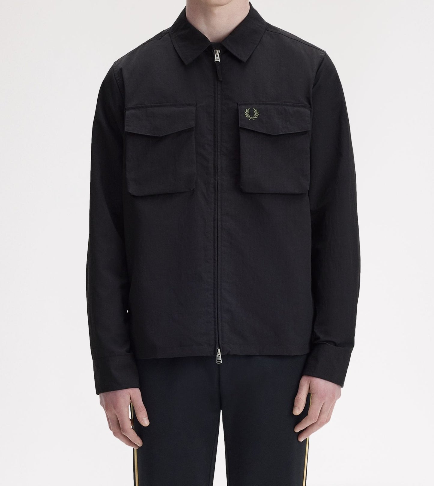 FRED PERRY RIPSTOP POCKET POLYAMIDE OVERSHIRT JACKET BLACK XL RRP £150 BNWT