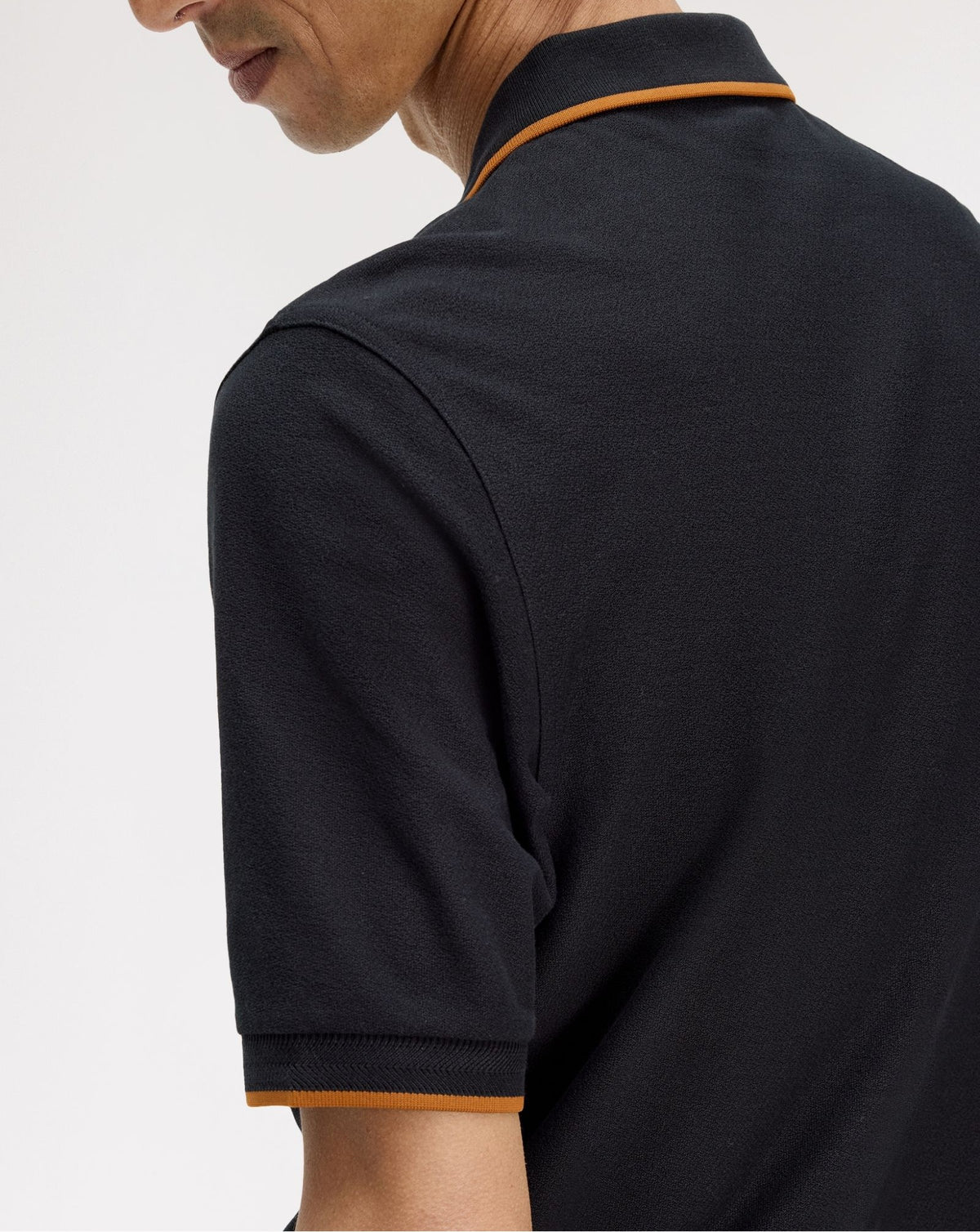 FRED PERRY ZIP NECK CREPE PIQUE COTTON POLO SHIRT BLACK 2XL RRP £90 BNWT
