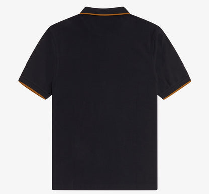 FRED PERRY ZIP NECK CREPE PIQUE COTTON POLO SHIRT BLACK 2XL RRP £90 BNWT