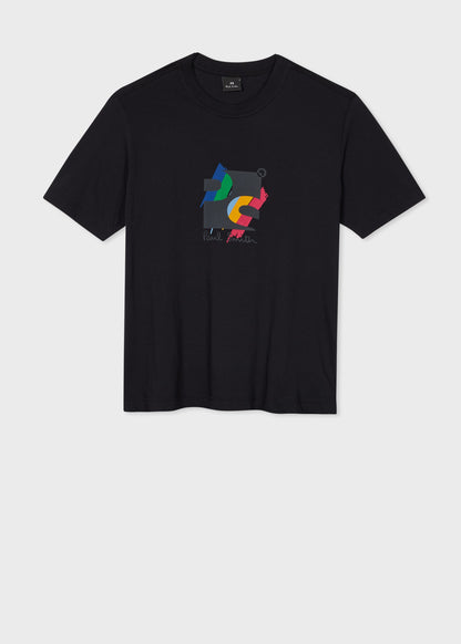 PAUL SMITH PS SQUARE LOGO COTTON T-SHIRT BLACK LARGE RRP £75 BNWT