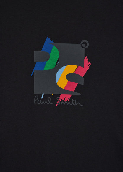 PAUL SMITH PS SQUARE LOGO COTTON T-SHIRT BLACK LARGE RRP £75 BNWT