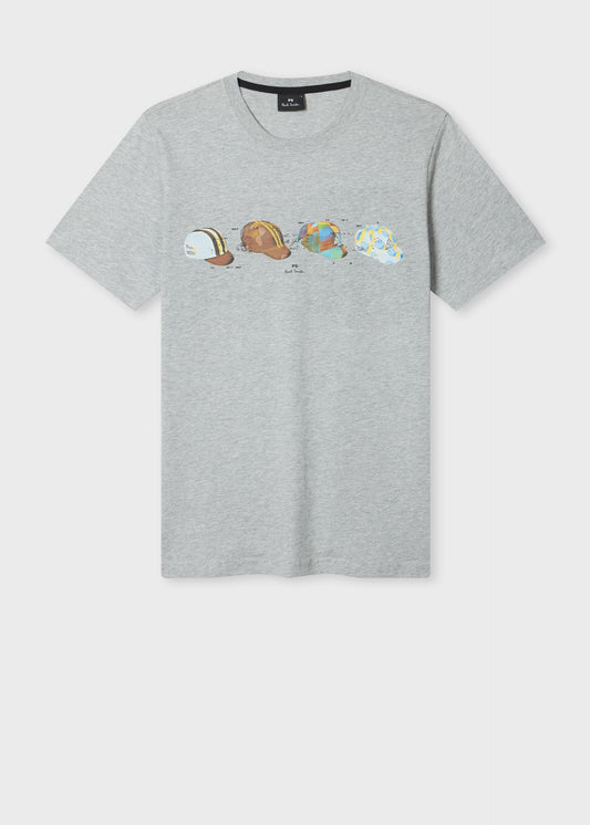 PAUL SMITH PS CYCLING CAPS COTTON T-SHIRT GREY RRP £70 BNWT