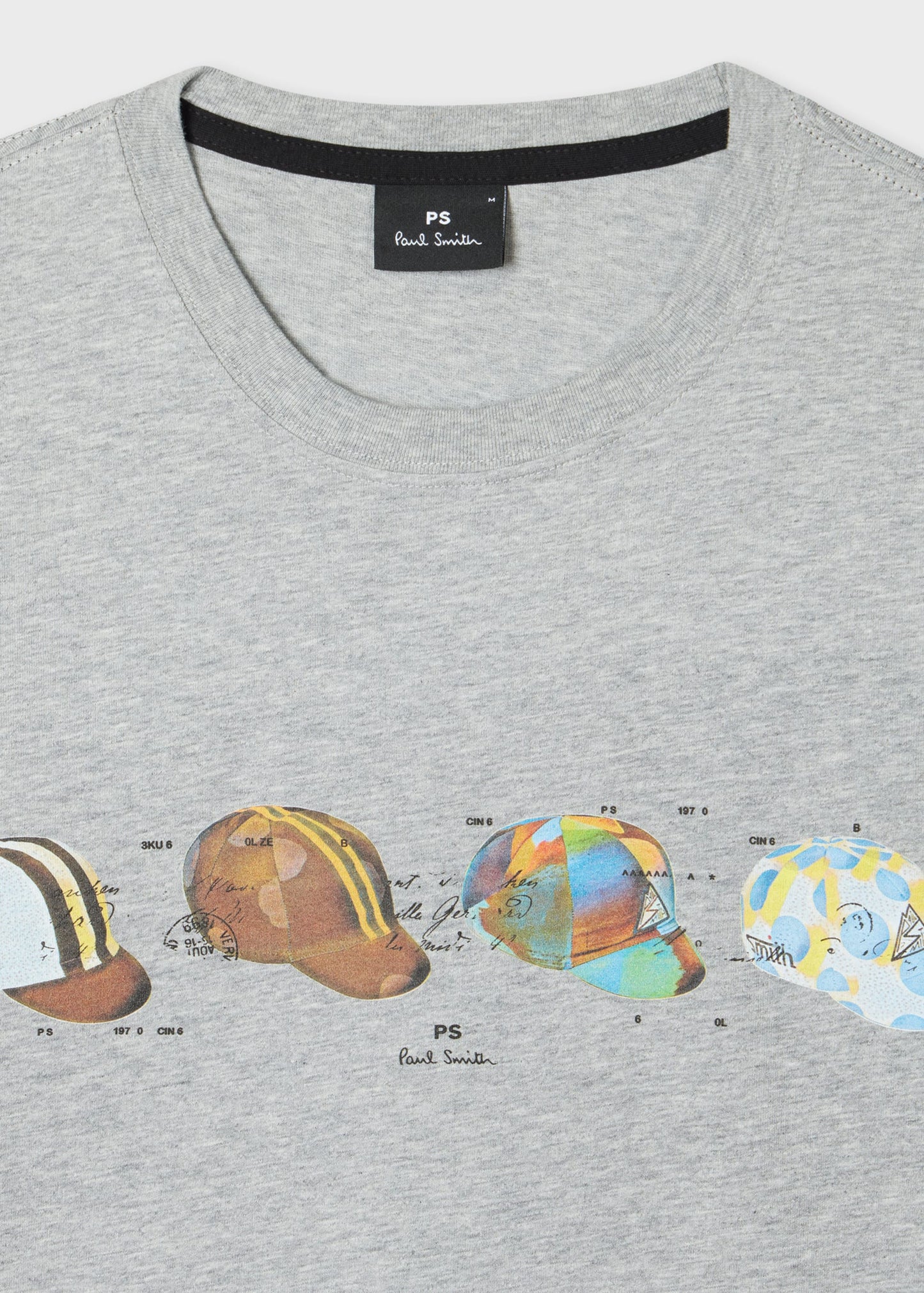 PAUL SMITH PS CYCLING CAPS COTTON T-SHIRT GREY RRP £70 BNWT